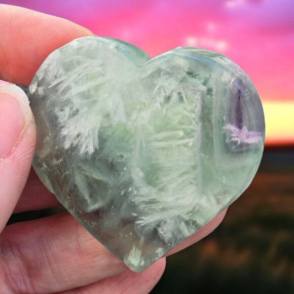 Feather Fluorite ✦ Rare Snowflake Crystal Specimen ✦ Purple Clear Raw Mineral - Picture 6 of 10